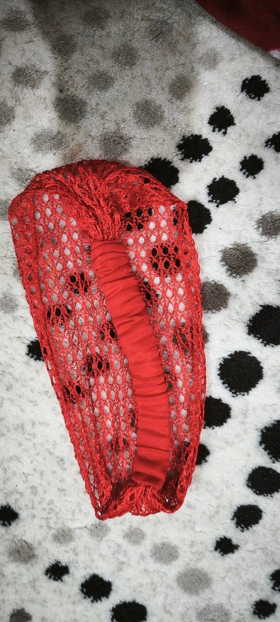 Kırmızı ve Siyah File Model Saç Bandanası - Görsel 2