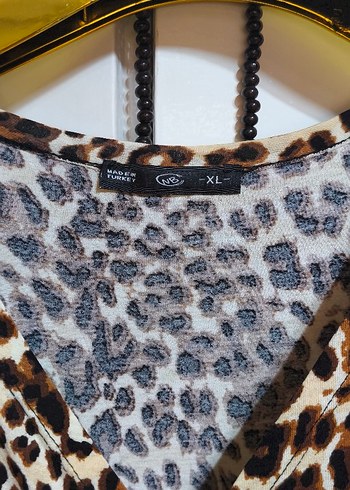 xl Beden kahverengi Renk Kahverengi Leopar Desenli Tulum