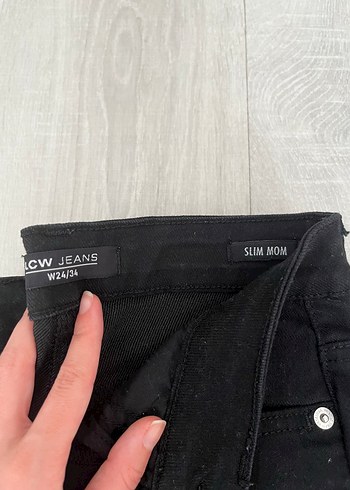 LC Waikiki Lcw dar paça Siyah Dar Kesim Midi Boy Kadın Kot Pantolon