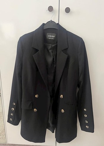 Robin Dugmeli Siyah Blazer Ceket