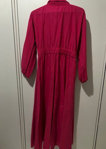 Trendyol & Milla Düğmeli Pembe Uzun Poplin Elbise