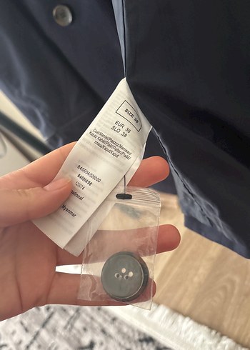 Düğmeli Lacivert Kadın Trençkot - Görsel 5