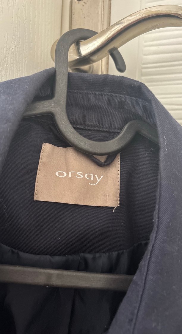 Düğmeli Lacivert Kadın Trençkot - Görsel 3