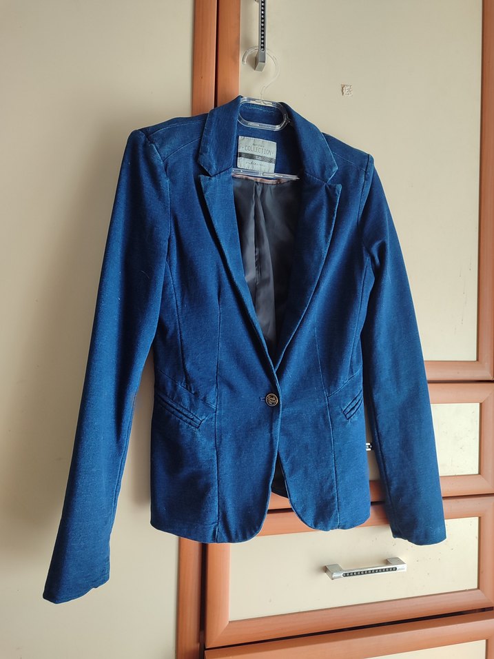 Lacivert Kadın Kumaş Blazer Ceket - Görsel 3