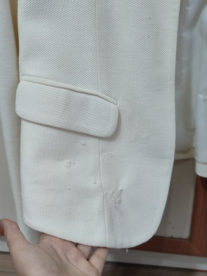 Kadın Krem Pamuklu Blazer Ceket - Görsel 2