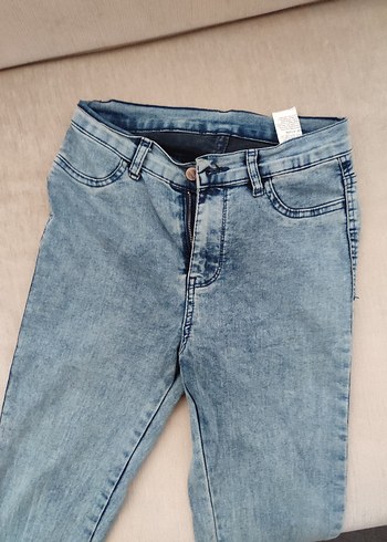 Kadın Gri Batik Desenli Denim Jean - Görsel 2