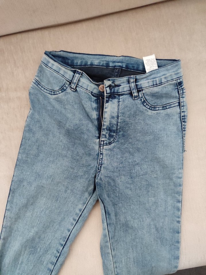 Kadın Gri Batik Desenli Denim Jean - Görsel 2