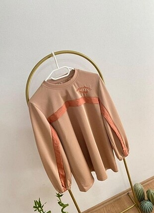 Zara lamelif sweat / bej tunik / lamelif tunik