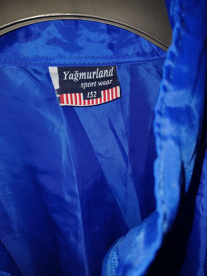 Mavi Fermuarlı Midi Yağmurluk - Görsel 3