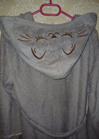 Defacto Gri Kapüşonlu Sabahlik Ev Giyim Kadın - Görsel 3