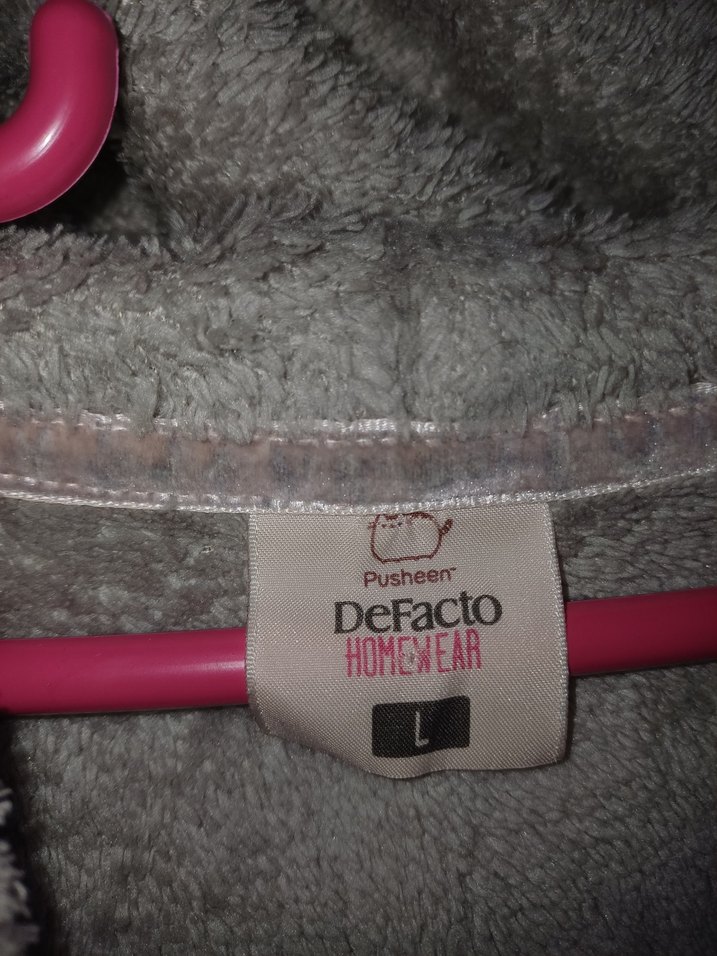 Defacto Gri Kapüşonlu Sabahlik Ev Giyim Kadın - Görsel 5