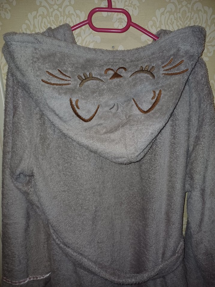 Defacto Gri Kapüşonlu Sabahlik Ev Giyim Kadın - Görsel 3