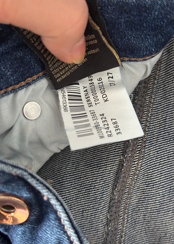 38 Beden Tokalı Mavi Kadın Skinny Denim Pantolon