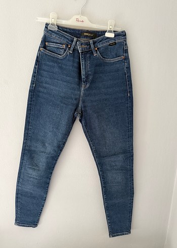 Tokalı Mavi Kadın Skinny Denim Pantolon