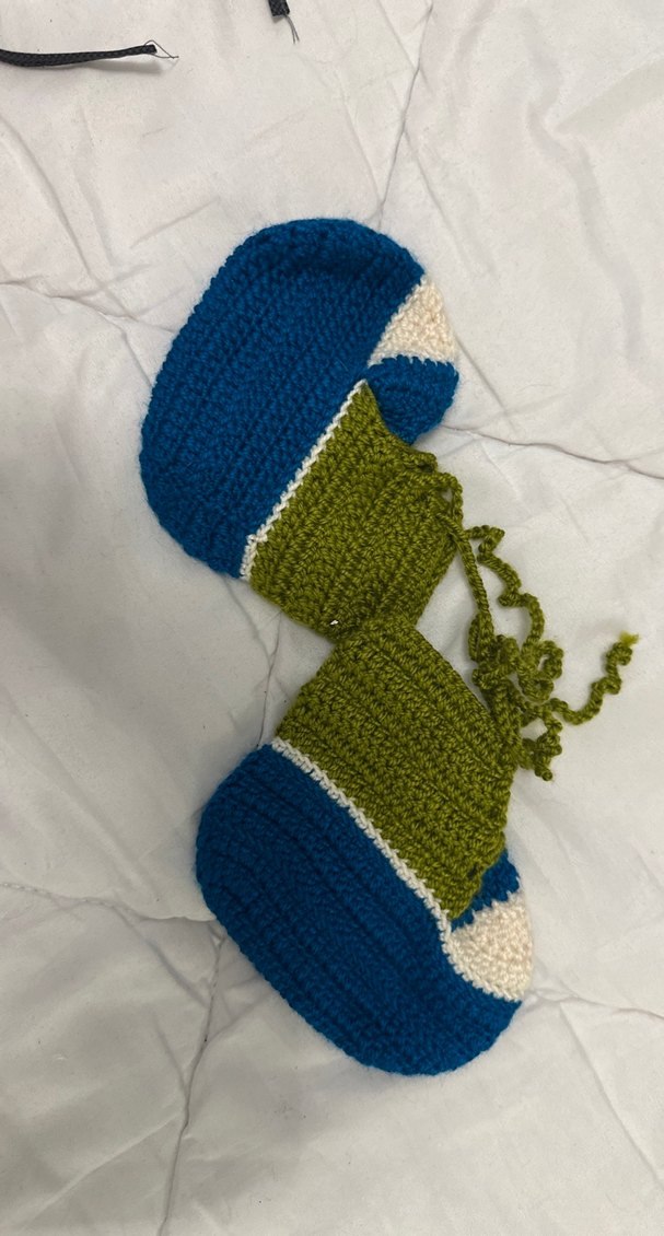 Renkli Erkek Bebek Örgü Patik - Görsel 2