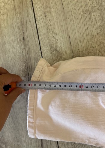 40 Beden Bej Midi Boy Rahat Kesim Kadın Keten Pantolon