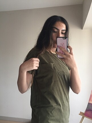 s Beden haki Renk Haki Mini Günlük Elbise