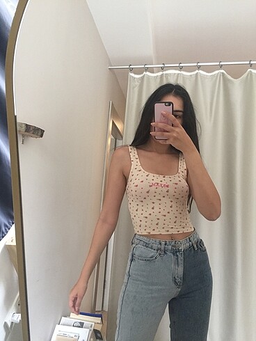 s Beden Mini çiçekli crop