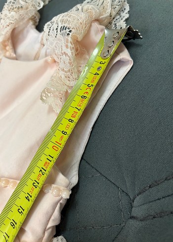 Kız Çocuk Pudra Rengi Dantelli Elbise - Görsel 8