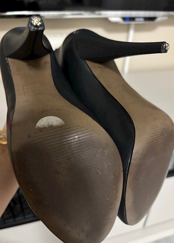 Siyah Deri Stiletto Topuklu Kadın Bot - Görsel 3