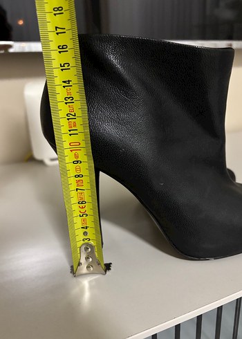 Siyah Deri Stiletto Topuklu Kadın Bot - Görsel 6