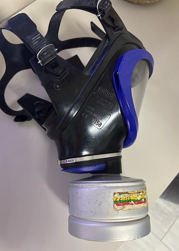 Tam Yüz Gaz Maskesi Siyah-Mavi - Görsel 3