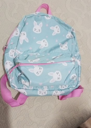 Pembe ve Pastel Tavşan Desenli Çocuk Sırt Çantası