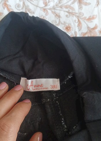 38 Beden Gri Bağcıklı Hamile Kot Pantolon