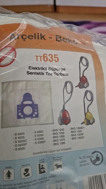 Elektrikli süpürge yorbası 3 adet