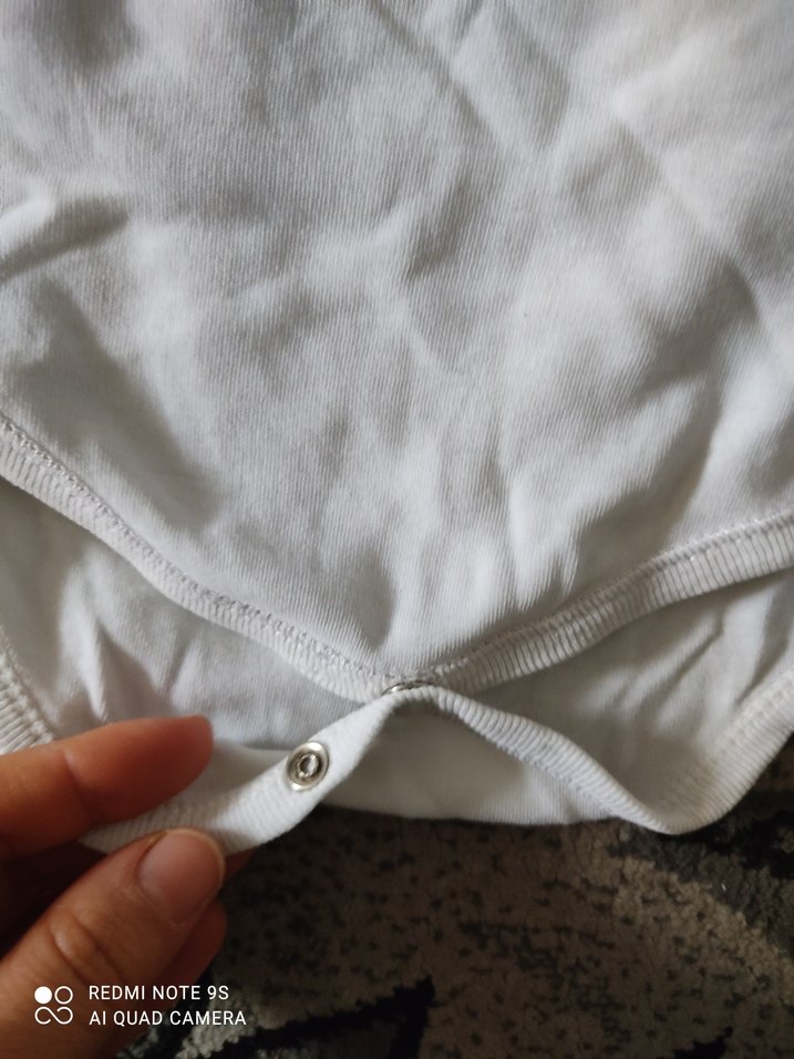 Beyaz Bebek Body, Kısa Kollu, Pamuklu - Görsel 2