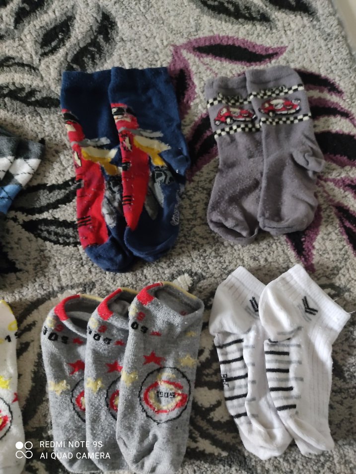 Desenli Gri Erkek Çorapları Seti - Görsel 4