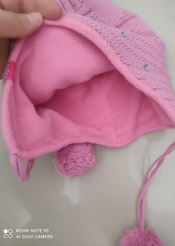 Pembe Nakışlı Örgü Çocuk Bere - Görsel 3