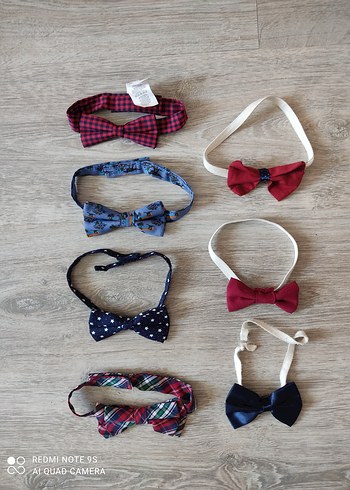 Çocuklar İçin Vintage Çok Renkli Papyon Seti - Görsel 2