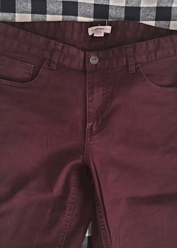 Bordo Kadın Kumaş Pantolon Regular Fit - Görsel 8