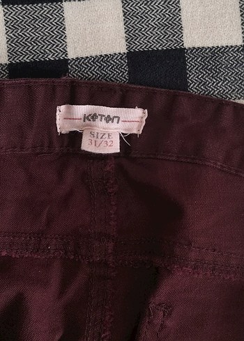 Bordo Kadın Kumaş Pantolon Regular Fit - Görsel 2