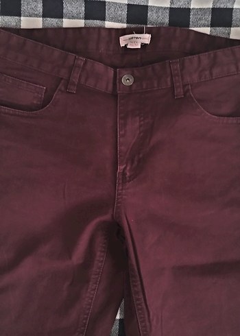 Bordo Kadın Kumaş Pantolon Regular Fit - Görsel 6