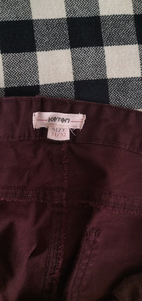 Bordo Kadın Kumaş Pantolon Regular Fit - Görsel 2