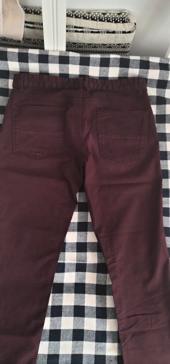 Bordo Kadın Kumaş Pantolon Regular Fit - Görsel 4