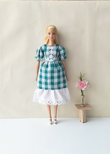  Beden Barbie bebek elbisesi