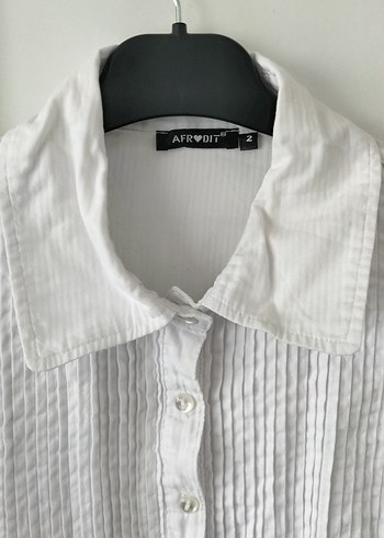 Düğmeli Beyaz Keten tunik - Görsel 7