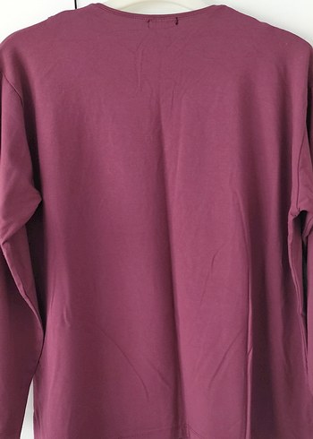 Bordo Uzun Kollu Nakışlı Payetli Bluz - Görsel 8