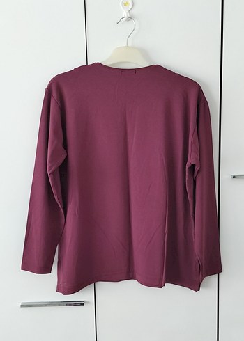 Bordo Uzun Kollu Nakışlı Payetli Bluz - Görsel 9