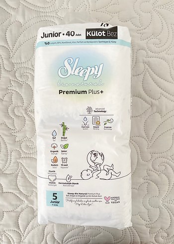 Sleepy Premium Plus+ Junior 5 Numara 40 Adet Külot Bez