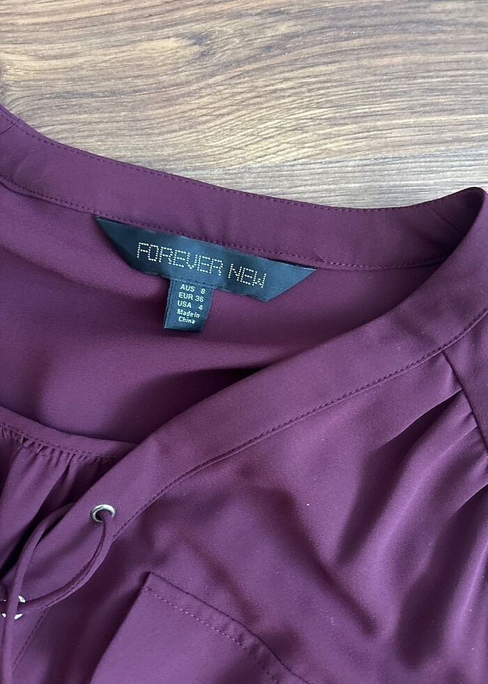 Mürdüm rengi volanlı şık elbise - Görsel 2