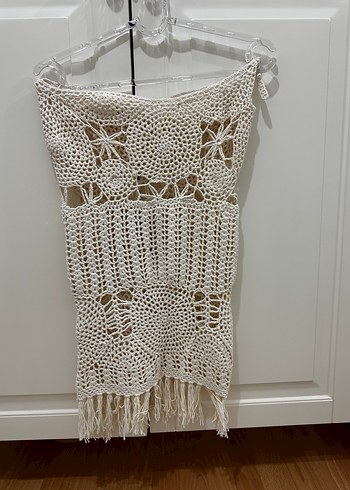 Beyaz Butik Beyaz Dantel Detaylı Kadın Örgü Bikini Üstü Etek
