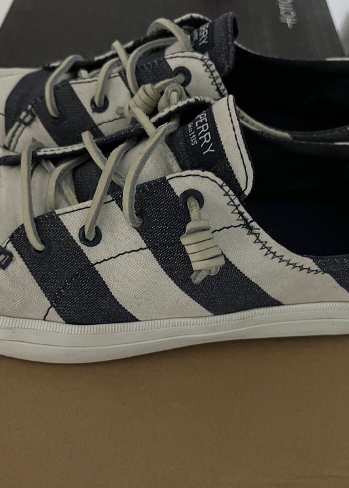 Speery çizgili mavi sneaker - Görsel 3