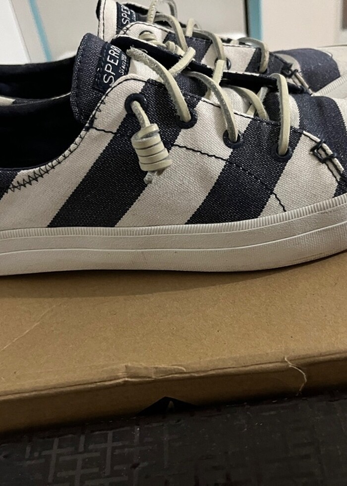 Speery çizgili mavi sneaker - Görsel 2