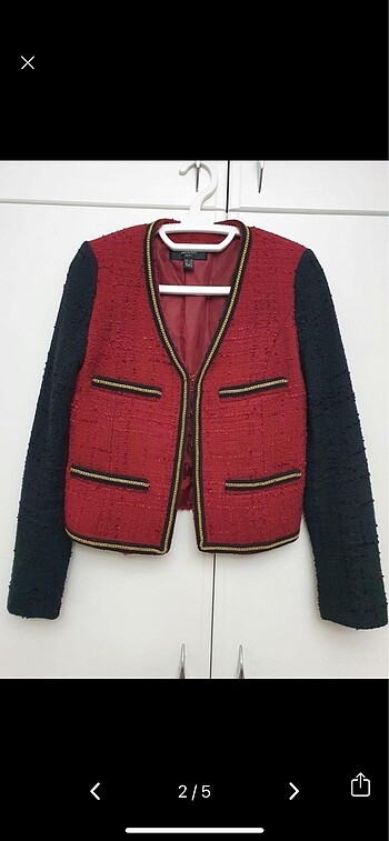 Mango Bordo Tüvit Blazer Ceket - Görsel 2