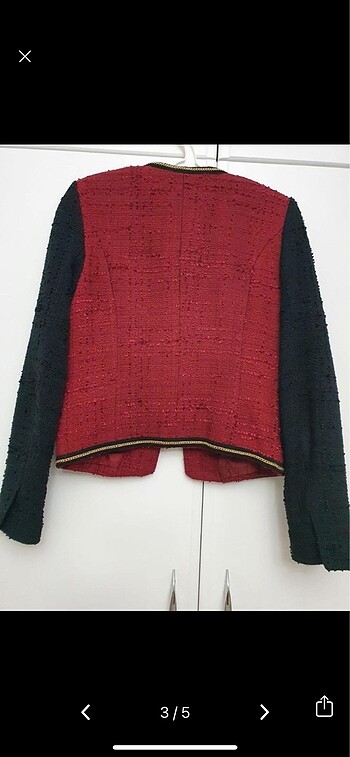 Mango Bordo Tüvit Blazer Ceket - Görsel 3