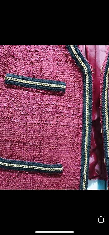 Mango Bordo Tüvit Blazer Ceket - Görsel 4